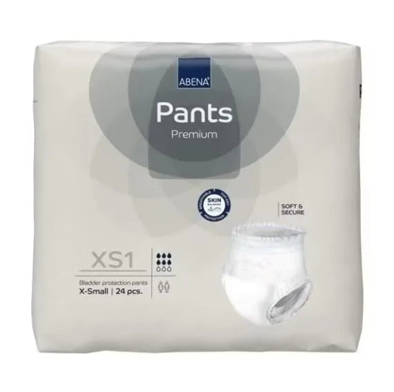 Abena Pants Premium Xs1 Extra Small 1400ml White/ Grey Stripe