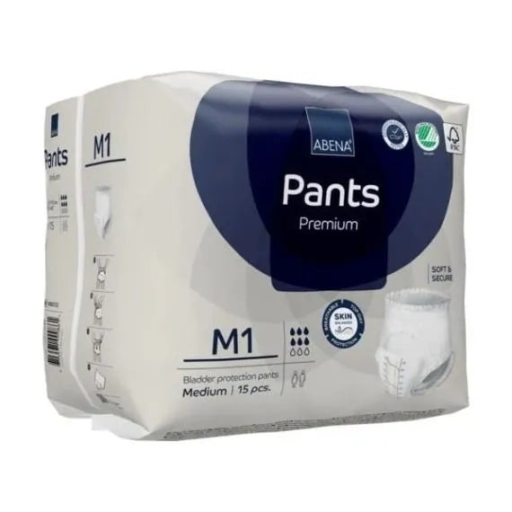 Abena Pants M1 Medium Waist 80 110cm Unisex 1400ml White/ Blue Stripe