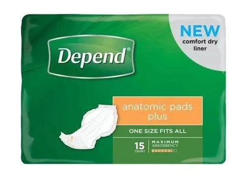 Depend Anatomic Pad Super Plus One Size Fits All Unisex Yellow One Size Fits All 690x350mm Unisex 3000ml Yellow