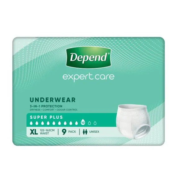 Depend Super Plus Underwear Xl 122cm 162cm Unisex 2000ml White