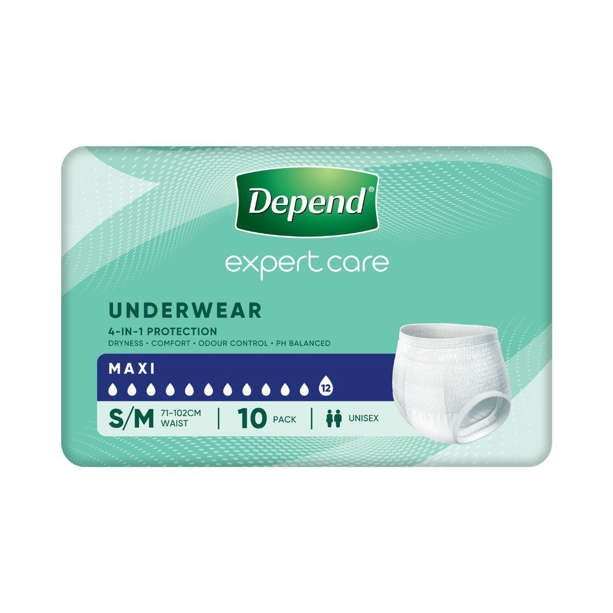 Depend Expert Care Underwear Maxi Medium Unisex 2300ml White